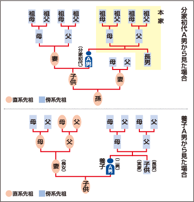 直系先祖と傍系先祖